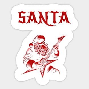 Heavy Metal Santa Sticker